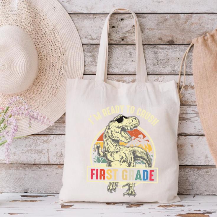 I'm Ready To Crush First Grade DinosaurRex Back To School Performance Canvas Tote Bag I'm Ready To Crush First Grade DinosaurRex Back To School Performance Canvas Tote Bag