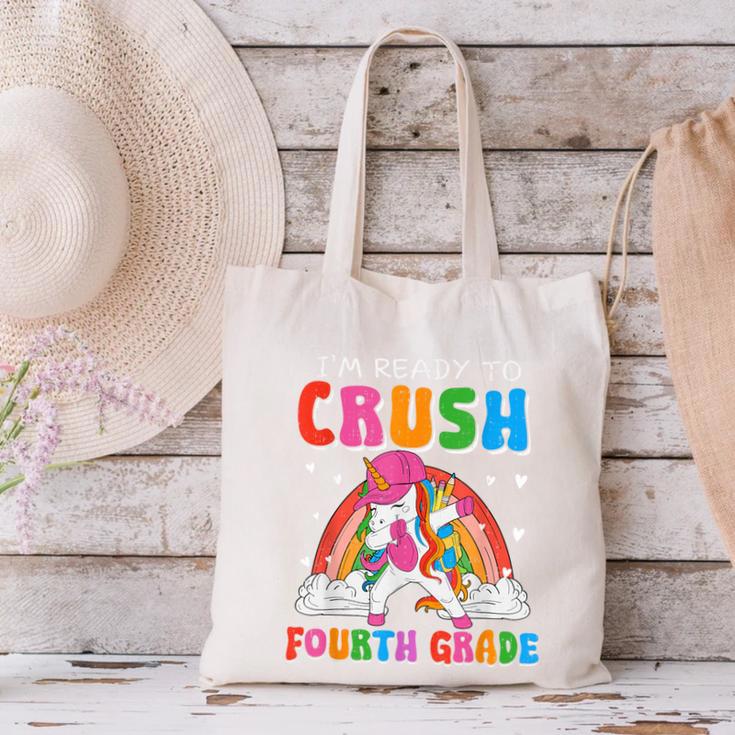 I'm Ready To Crush Fourth Grade Unicorn Back To School Girls Canvas Tote Bag