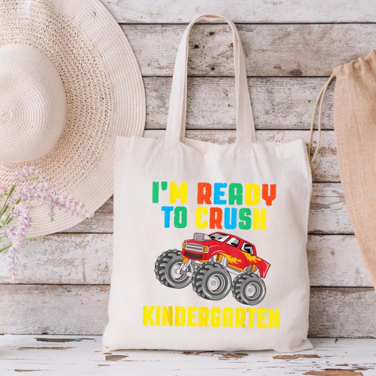 I'm Ready To Crush Kindergarten Dinosaur Back To School Boys Canvas Tote Bag I'm Ready To Crush Kindergarten Dinosaur Back To School Boys Canvas Tote Bag