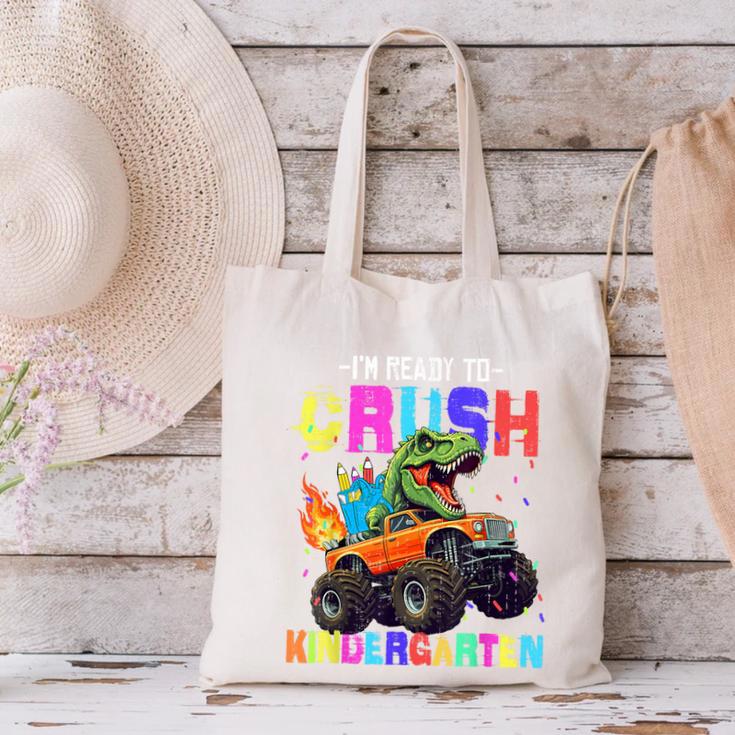 I'm Ready To Crush Kindergarten Dinosaur Dino Back To School Canvas Tote Bag I'm Ready To Crush Kindergarten Dinosaur Dino Back To School Canvas Tote Bag