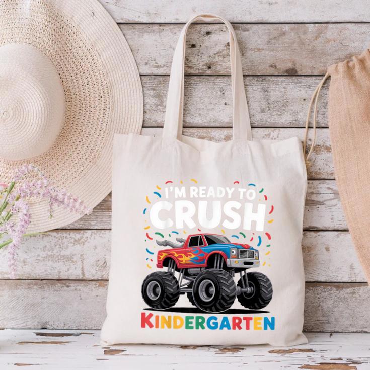 I'm Ready To Crush Kindergarten Monster Truck Back To School Canvas Tote Bag I'm Ready To Crush Kindergarten Monster Truck Back To School Canvas Tote Bag