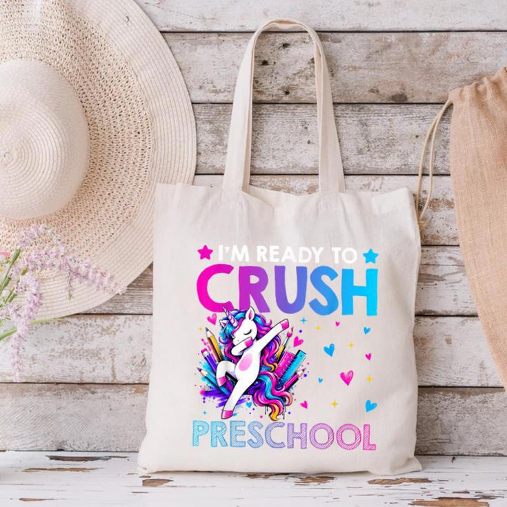 I'm Ready To Crush Preschool Dabbing Unicorn Back To School Canvas Tote Bag I'm Ready To Crush Preschool Dabbing Unicorn Back To School Canvas Tote Bag