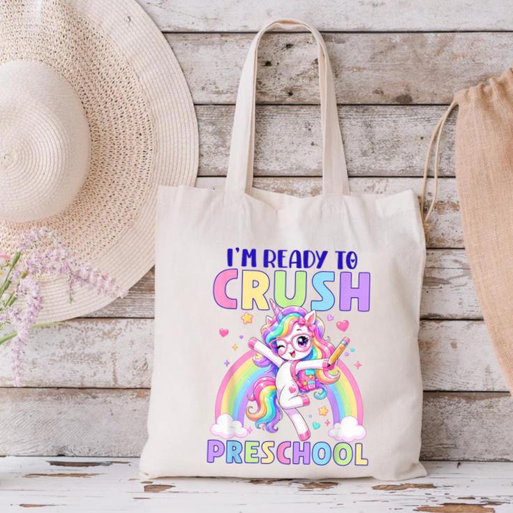 I'm Ready To Crush Preschool Unicorn Girls Back To School Canvas Tote Bag I'm Ready To Crush Preschool Unicorn Girls Back To School Canvas Tote Bag