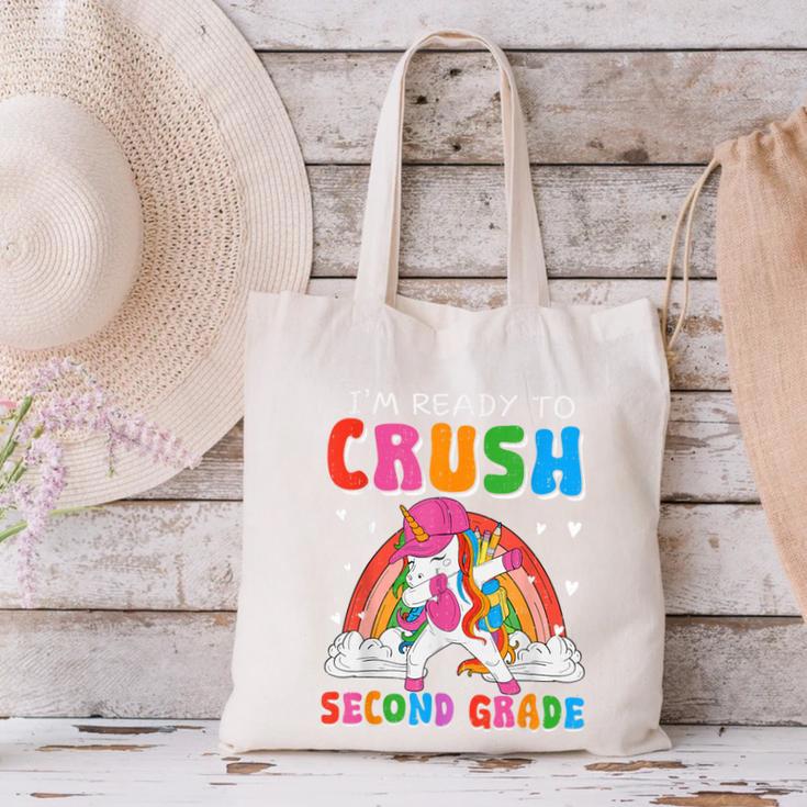 I'm Ready To Crush Second Grade Unicorn Back To School Girls Canvas Tote Bag I'm Ready To Crush Second Grade Unicorn Back To School Girls Canvas Tote Bag