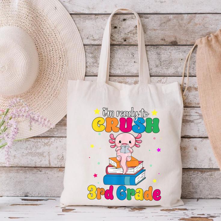 I'm Ready To Crush Third 3rd Grade Axolotl Back To School Canvas Tote Bag