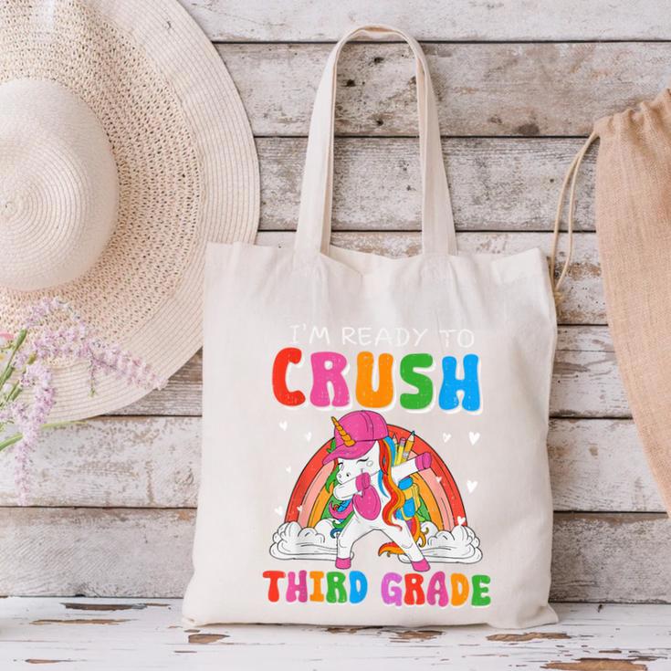 I'm Ready To Crush Third Grade Unicorn Back To School Girls Canvas Tote Bag I'm Ready To Crush Third Grade Unicorn Back To School Girls Canvas Tote Bag