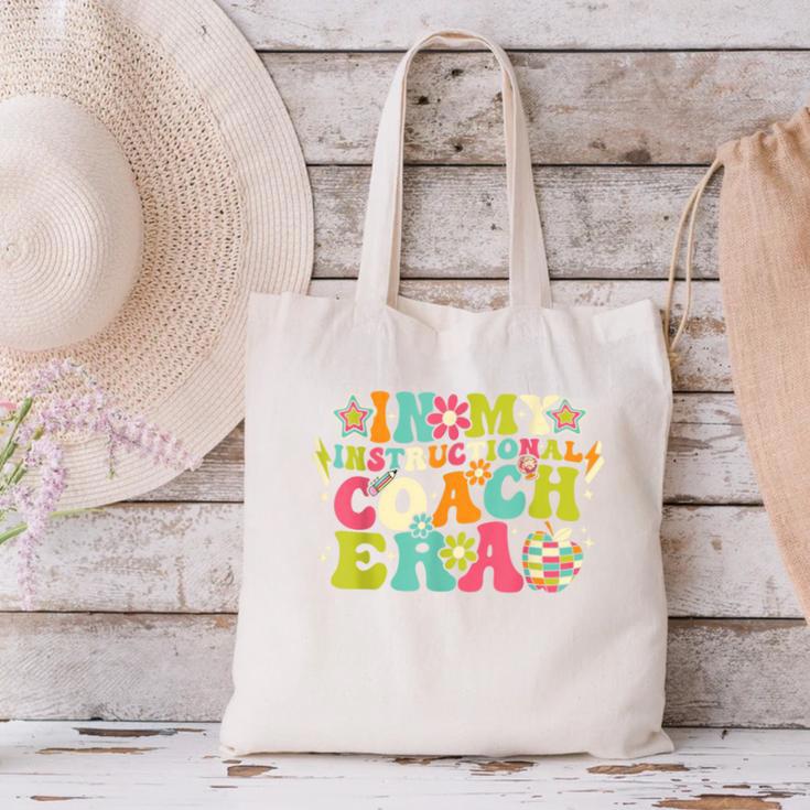 In My Instructional Coach Era Groovy Back To School Canvas Tote Bag