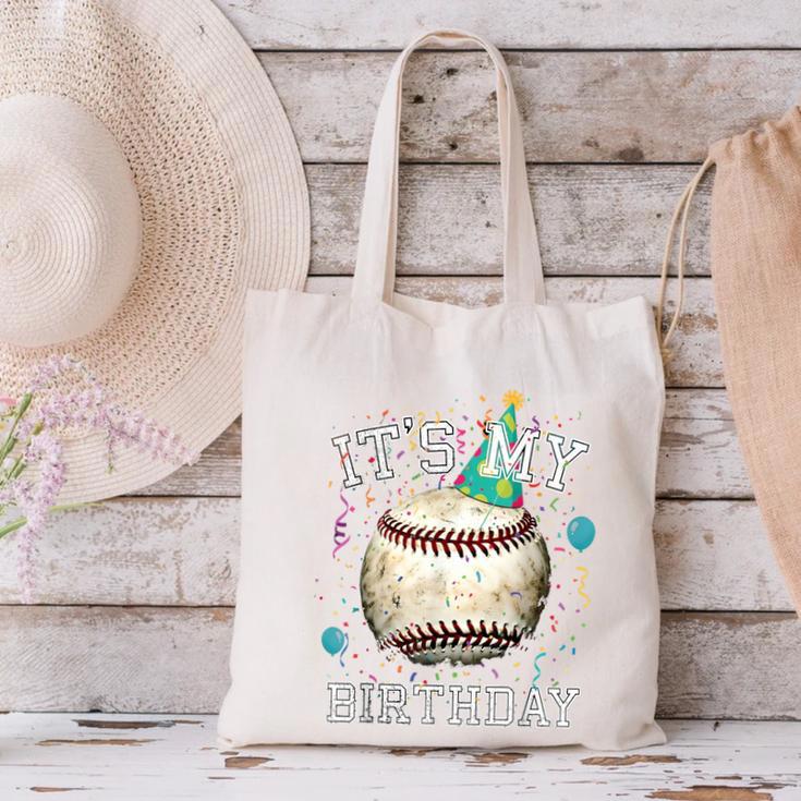Its My Birthday Vintage Baseball Celebration For Men Kids Canvas Tote Bag Its My Birthday Vintage Baseball Celebration For Men Kids Canvas Tote Bag