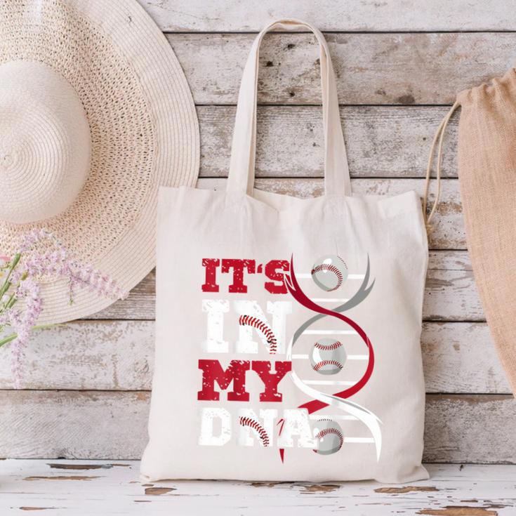 ITS In My DNA Baseball Sport Player Saying Baseball Fan Canvas Tote Bag ITS In My DNA Baseball Sport Player Saying Baseball Fan Canvas Tote Bag