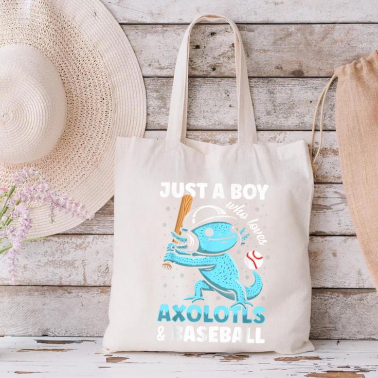 Just A Boy Who Loves Axolotls & Baseball Canvas Tote Bag Just A Boy Who Loves Axolotls & Baseball Canvas Tote Bag