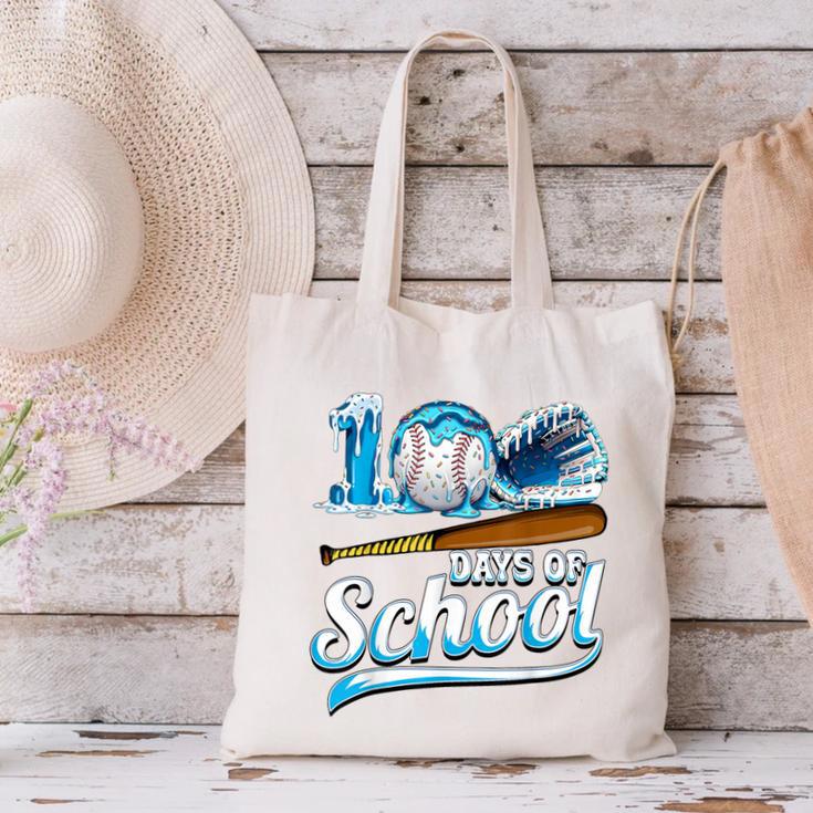 Kid 100 Days Of School Drip Baseball Ice Cream 100th Day Boy Canvas Tote Bag Kid 100 Days Of School Drip Baseball Ice Cream 100th Day Boy Canvas Tote Bag
