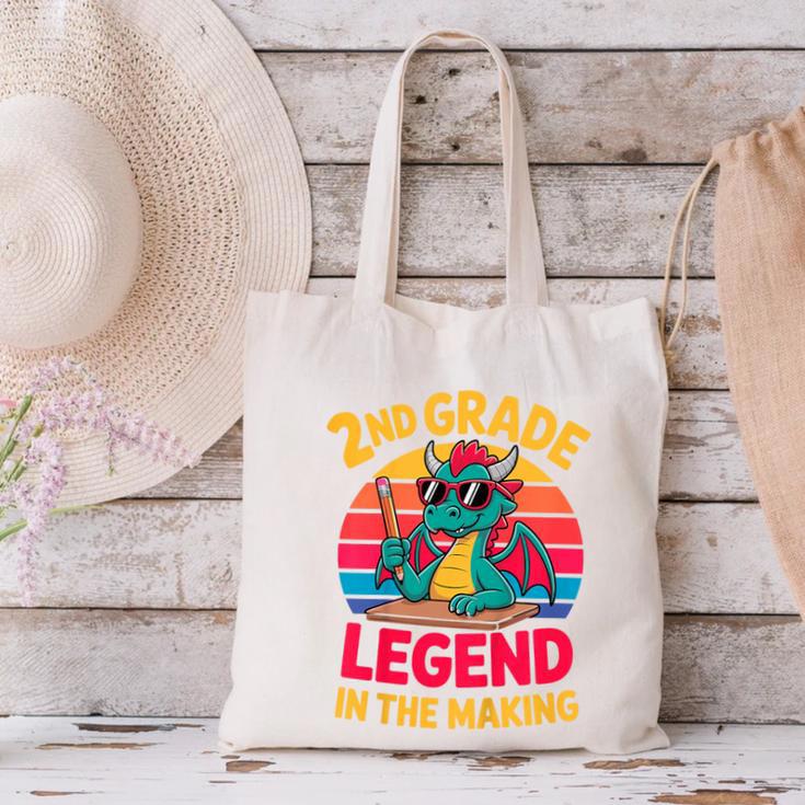 Kids 2nd Grade Dragon Boys Girls Back To School Canvas Tote Bag