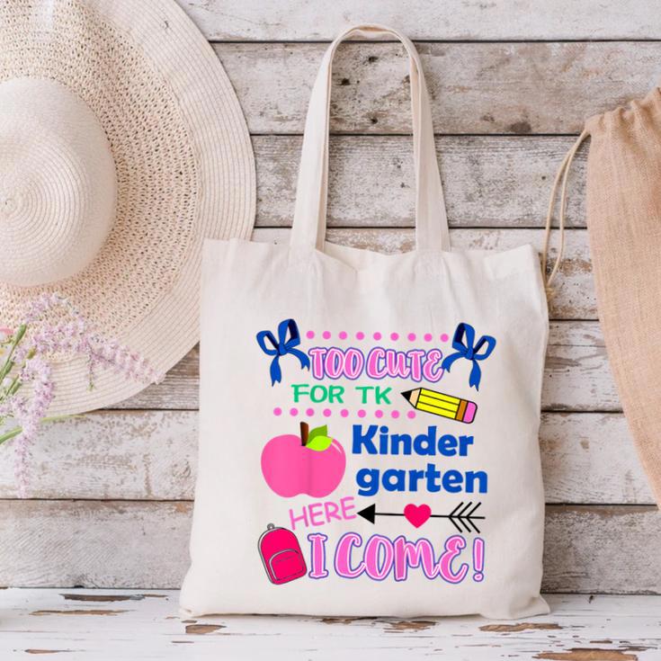 Kids Back To School Here I Come Kindergarten Girls TK Grad Canvas Tote Bag Kids Back To School Here I Come Kindergarten Girls TK Grad Canvas Tote Bag