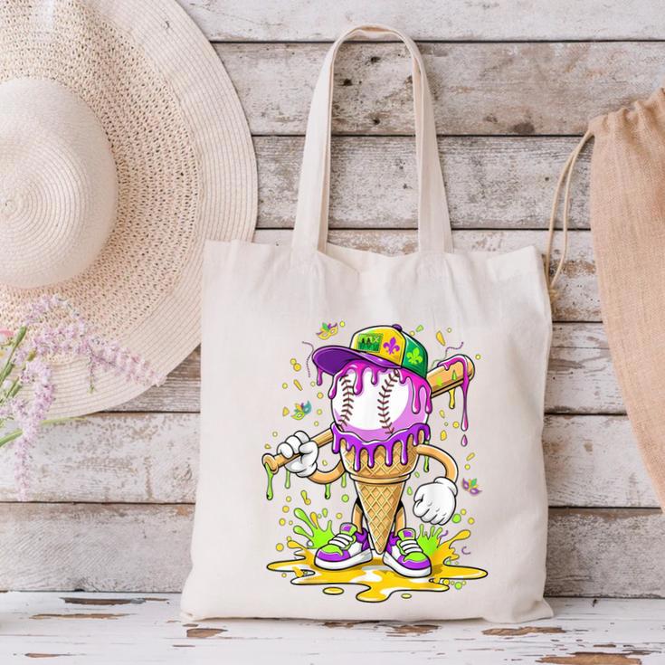 Kids Baseball Drip Ice Cream Apparel Kids Boys Mardi Gras Canvas Tote Bag Kids Baseball Drip Ice Cream Apparel Kids Boys Mardi Gras Canvas Tote Bag