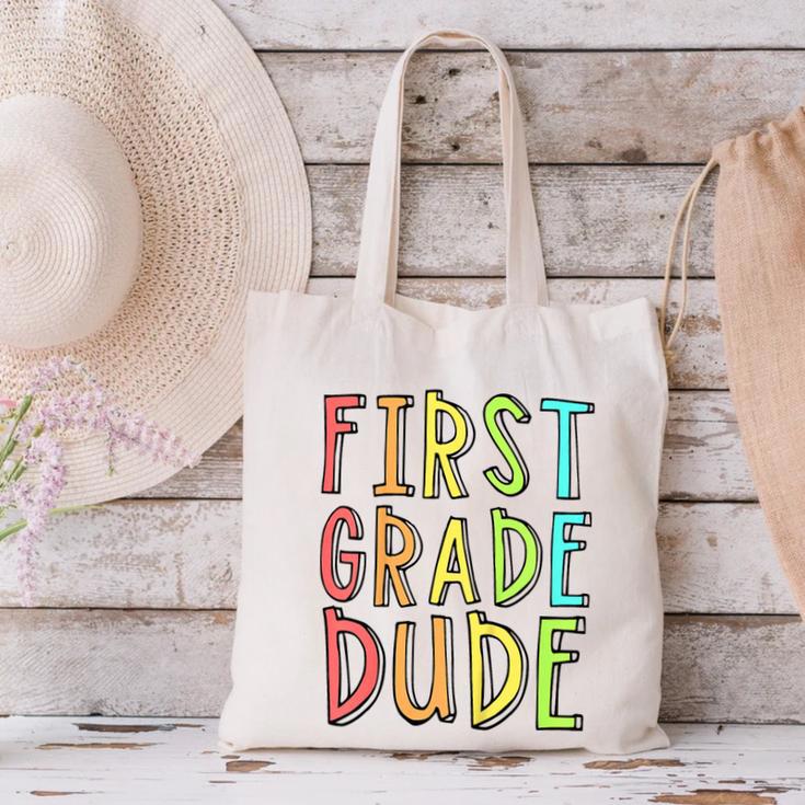 Kids First Day Of First Grade Dude 1st Grade Back To School Boys Canvas Tote Bag Kids First Day Of First Grade Dude 1st Grade Back To School Boys Canvas Tote Bag