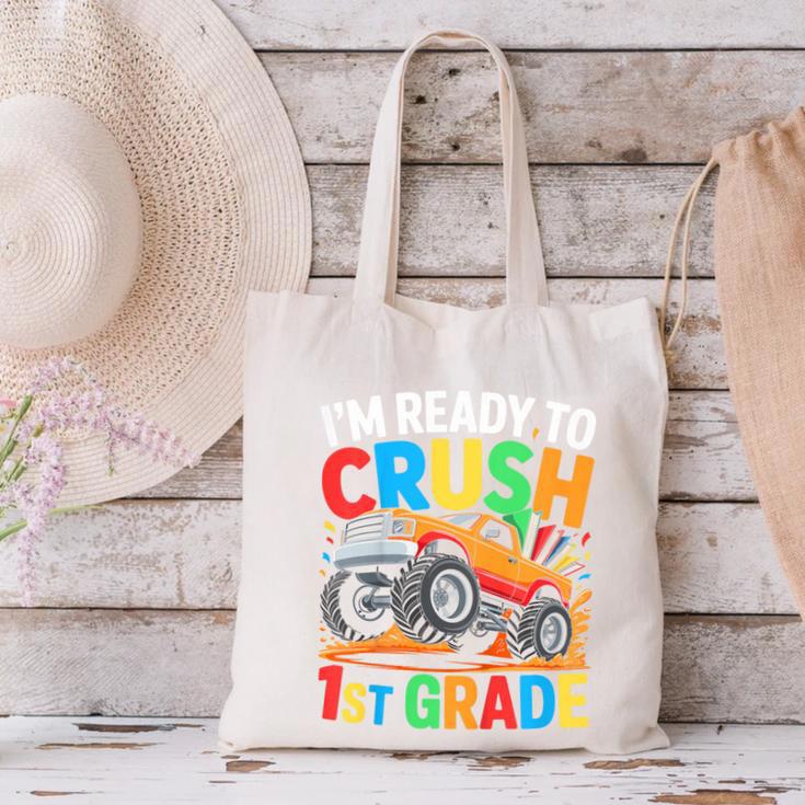 Kids I'm Ready To Crush 1st Grade Shirt Back To School Boy Canvas Tote Bag