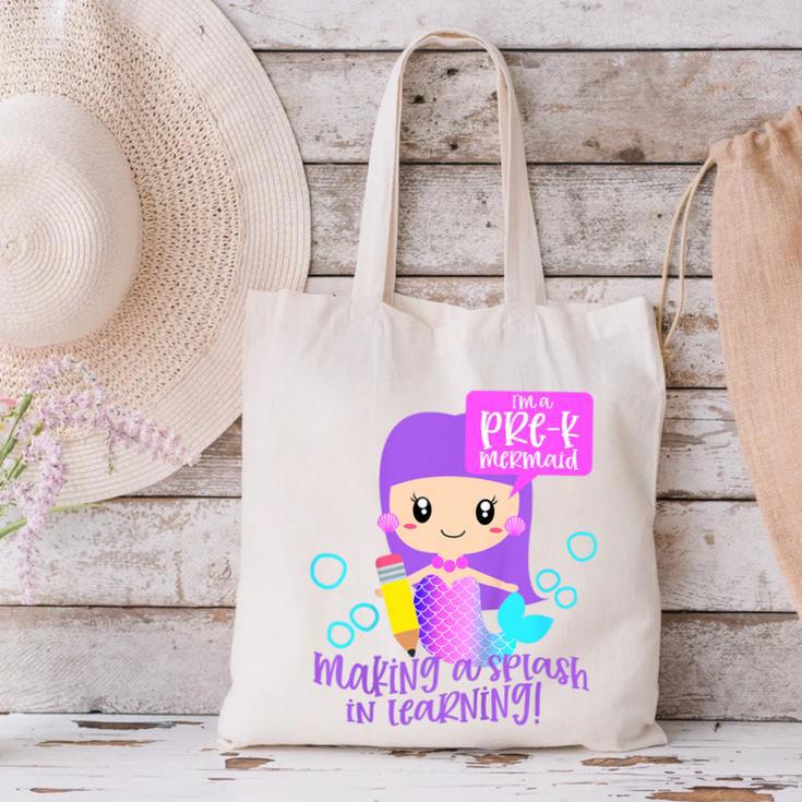 Kids Pre K Mermaid Back To School Toddler Girl First Day Of Prek Canvas Tote Bag Kids Pre K Mermaid Back To School Toddler Girl First Day Of Prek Canvas Tote Bag