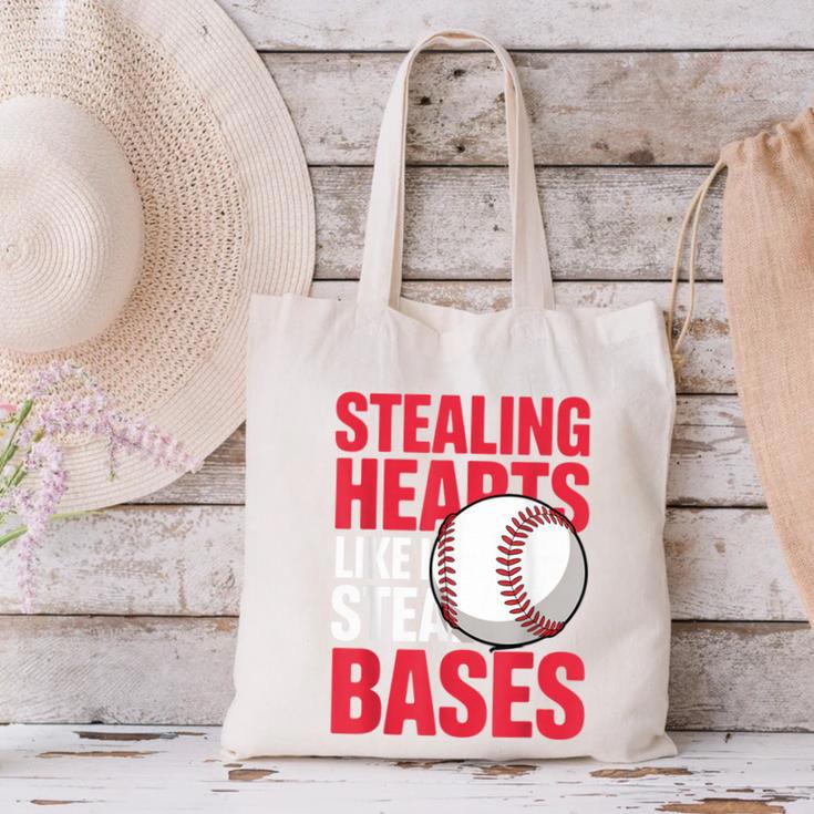 Kids Stealing Hearts Like I Steal Bases Cute Baseball Boys Canvas Tote Bag Kids Stealing Hearts Like I Steal Bases Cute Baseball Boys Canvas Tote Bag