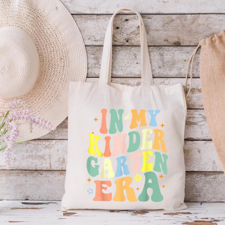 Kindergarten Era Happy Back To School Groovy Kids Boys Girls Canvas Tote Bag