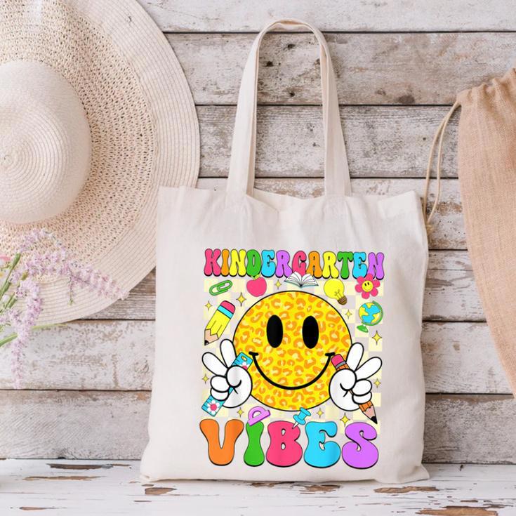 Kindergarten Vibes Smile Face Back To School Kinder Girl Kid Canvas Tote Bag Kindergarten Vibes Smile Face Back To School Kinder Girl Kid Canvas Tote Bag