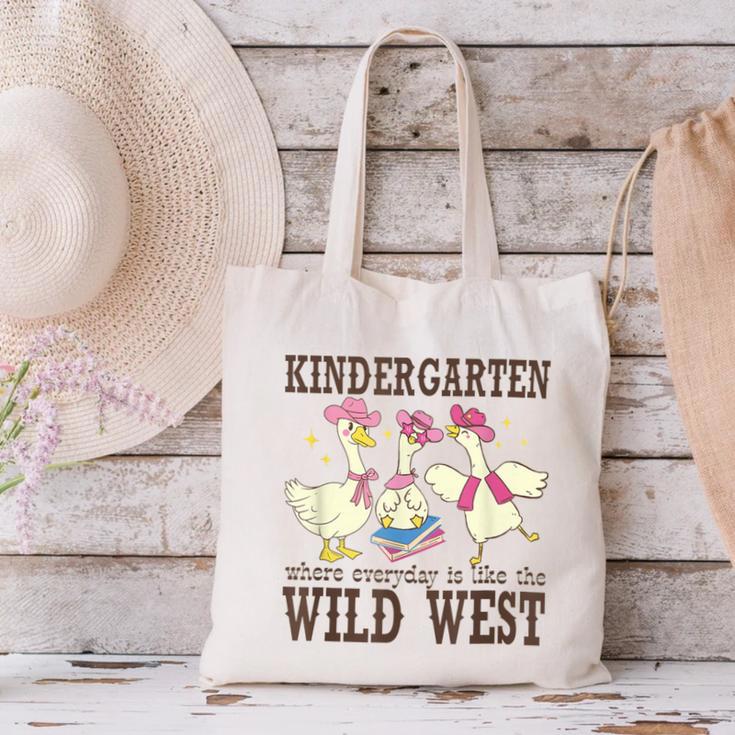 Kindergarten Wild West Goose Cowboy Goose Back To School Canvas Tote Bag Kindergarten Wild West Goose Cowboy Goose Back To School Canvas Tote Bag