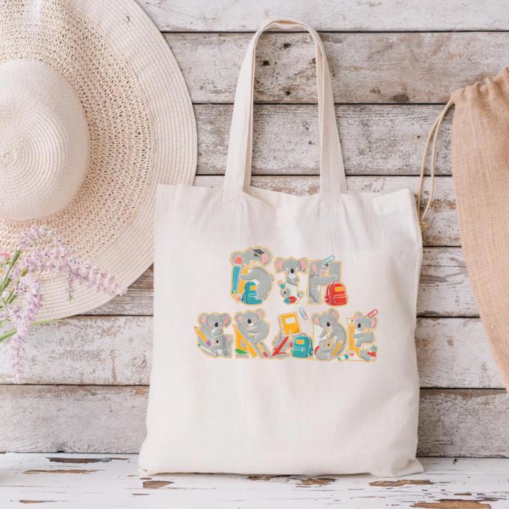 Koala Sixth Grade Back To School Kids Boys Girls Canvas Tote Bag Koala Sixth Grade Back To School Kids Boys Girls Canvas Tote Bag