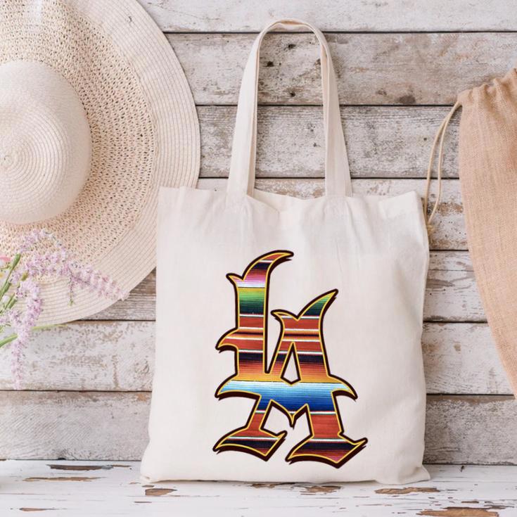 LA Sarape Los Angeles LA Sarape East LA Baseball Mexican Premium Tri-Blend Canvas Tote Bag LA Sarape Los Angeles LA Sarape East LA Baseball Mexican Premium Tri-Blend Canvas Tote Bag