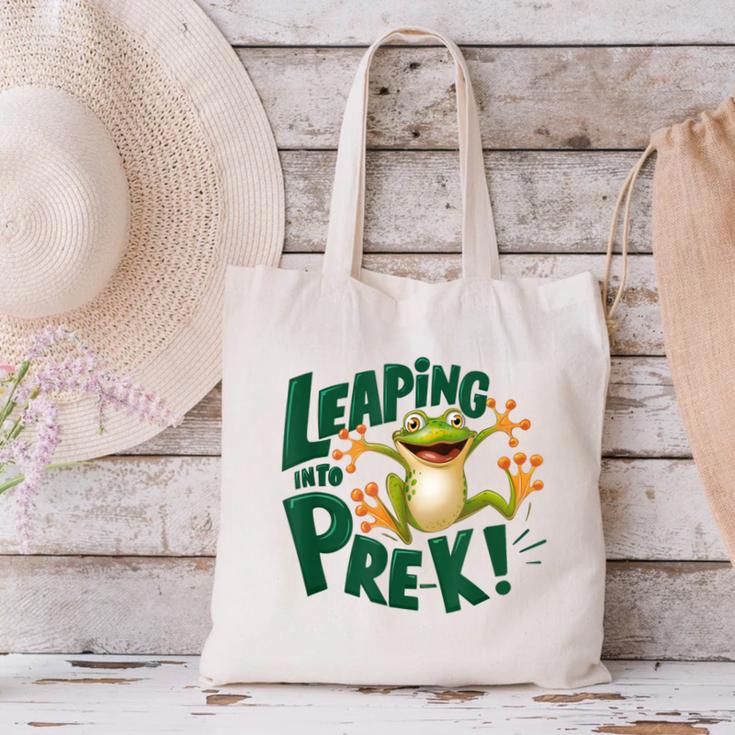 Leaping Into Pre-K Jumping Tree Frog Back To School Fun Canvas Tote Bag Leaping Into Pre-K Jumping Tree Frog Back To School Fun Canvas Tote Bag