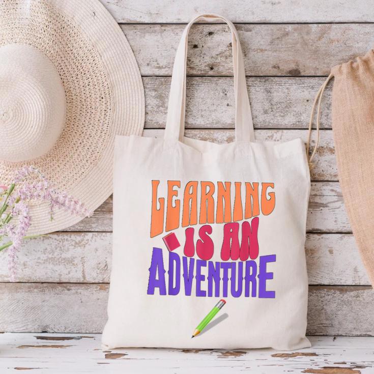 Learning Back To School Is a Motivational Canvas Tote Bag Learning Back To School Is a Motivational Canvas Tote Bag