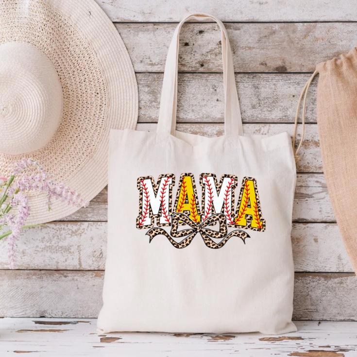 Leopard Baseball Softball Mama Bow Softball Baseball Mom Canvas Tote Bag Leopard Baseball Softball Mama Bow Softball Baseball Mom Canvas Tote Bag