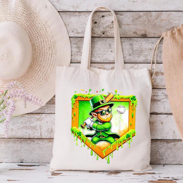 Leprechaun Baseball St Patricks Day Ice Cream Drip Men Boys Canvas Tote Bag Leprechaun Baseball St Patricks Day Ice Cream Drip Men Boys Canvas Tote Bag