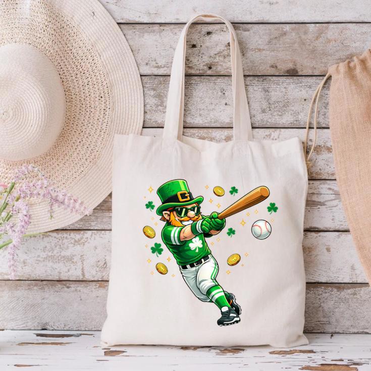Leprechaun Play Baseball St Patrick's Day Men Kid Boys Canvas Tote Bag