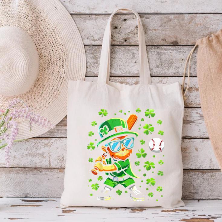 Leprechaun Playing Baseball Happy St Patricks Day Men Boys Canvas Tote Bag Leprechaun Playing Baseball Happy St Patricks Day Men Boys Canvas Tote Bag