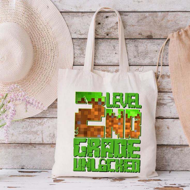Level 2nd Grade Unlocked Game Pixel Kids Boy Back To School Canvas Tote Bag
