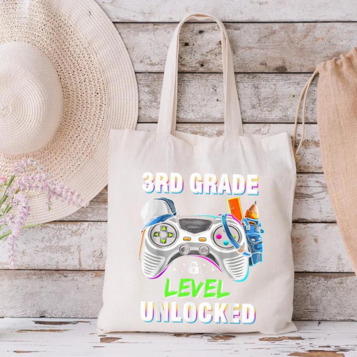 Level 3rd Grade Unlocked Back To School First Day Boys Kids Canvas Tote Bag Level 3rd Grade Unlocked Back To School First Day Boys Kids Canvas Tote Bag