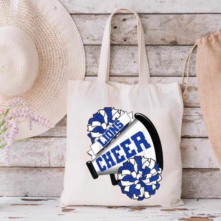 Lions Cheer Back To School Cheerleading Spirit B Canvas Tote Bag Lions Cheer Back To School Cheerleading Spirit B Canvas Tote Bag