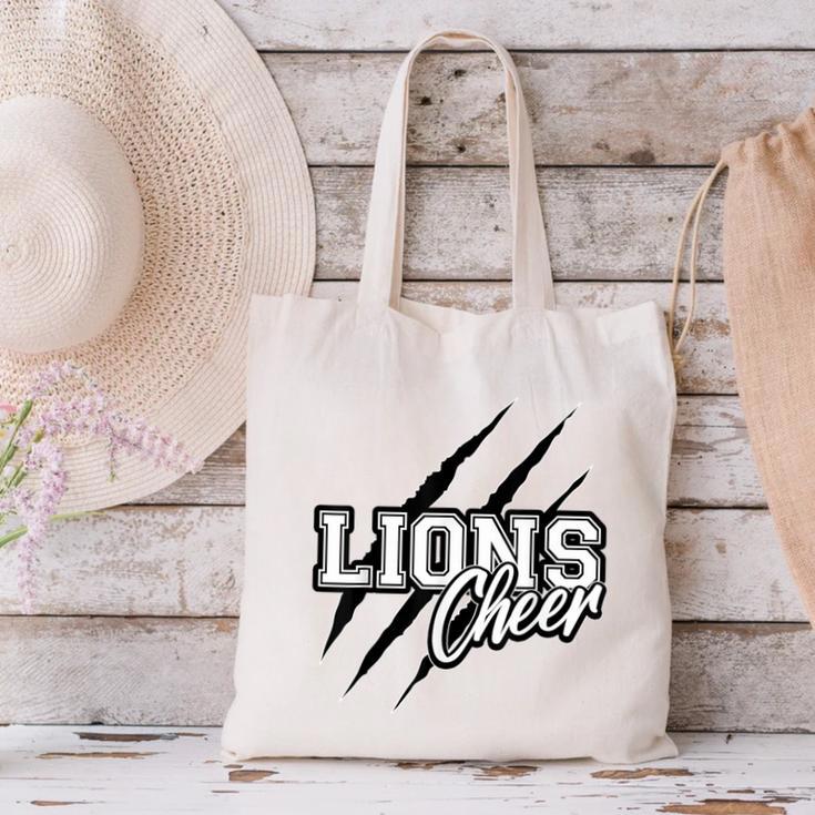 Lions Cheer Back To School Cheerleading Team Spirit Canvas Tote Bag