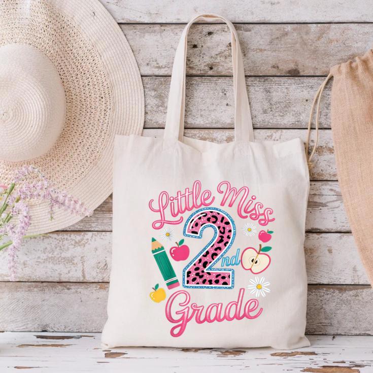 Little Miss 2nd Grade Grader Girls 1st Day Back To School Canvas Tote Bag Little Miss 2nd Grade Grader Girls 1st Day Back To School Canvas Tote Bag