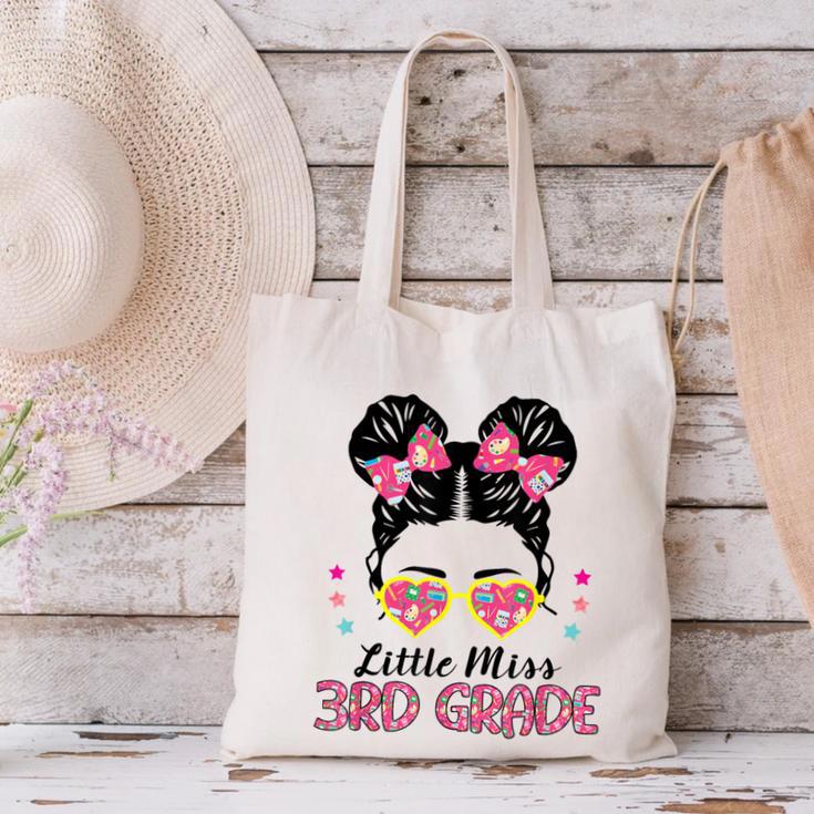 Little Miss 3rd Grade Messy Bun Back To School Canvas Tote Bag Little Miss 3rd Grade Messy Bun Back To School Canvas Tote Bag