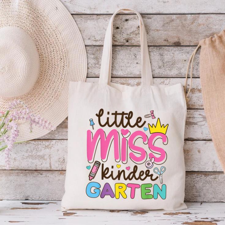 Little Miss Kindergarten First Day Back To School Girls Cute Canvas Tote Bag Little Miss Kindergarten First Day Back To School Girls Cute Canvas Tote Bag