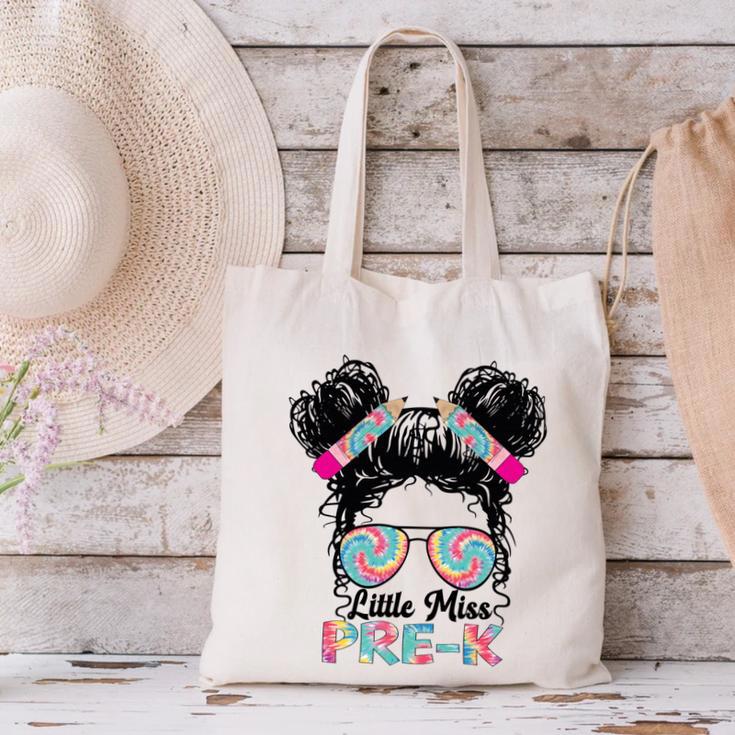 Little Miss Pre-K Girls Back To School Messy Bun Performance Canvas Tote Bag Little Miss Pre-K Girls Back To School Messy Bun Performance Canvas Tote Bag