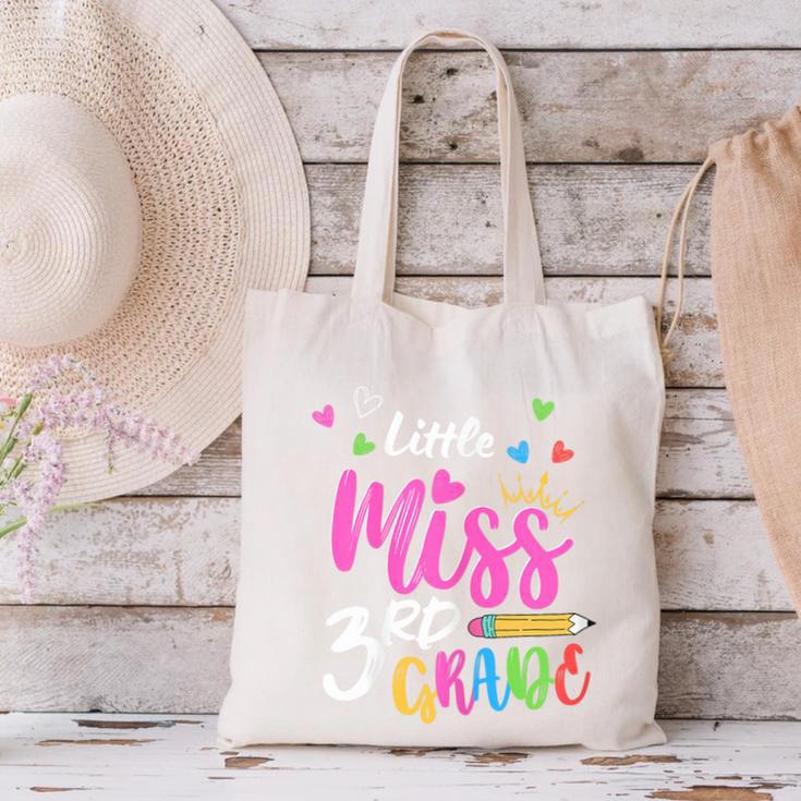 Little Misss Third Grade Back To School 3rd Grader Girl Canvas Tote Bag Little Misss Third Grade Back To School 3rd Grader Girl Canvas Tote Bag