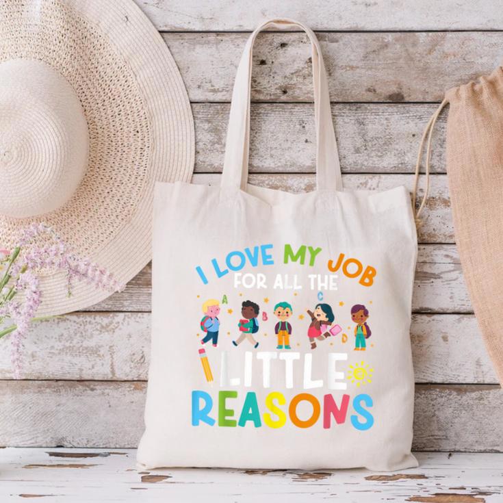 I Love My Job For All The Little Reasons Back To School Canvas Tote Bag I Love My Job For All The Little Reasons Back To School Canvas Tote Bag