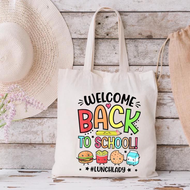 Lunch Lady Welcome Back To School 1st Day Of School Canvas Tote Bag Lunch Lady Welcome Back To School 1st Day Of School Canvas Tote Bag