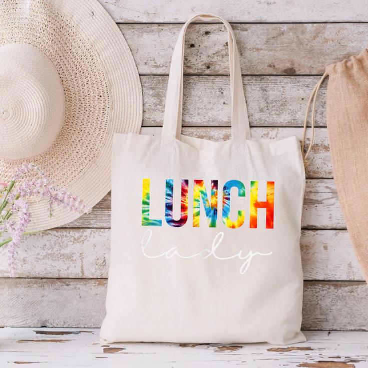 Lunch Lady For Work Tie Dye Back To School Appreciation Day Canvas Tote Bag Lunch Lady For Work Tie Dye Back To School Appreciation Day Canvas Tote Bag