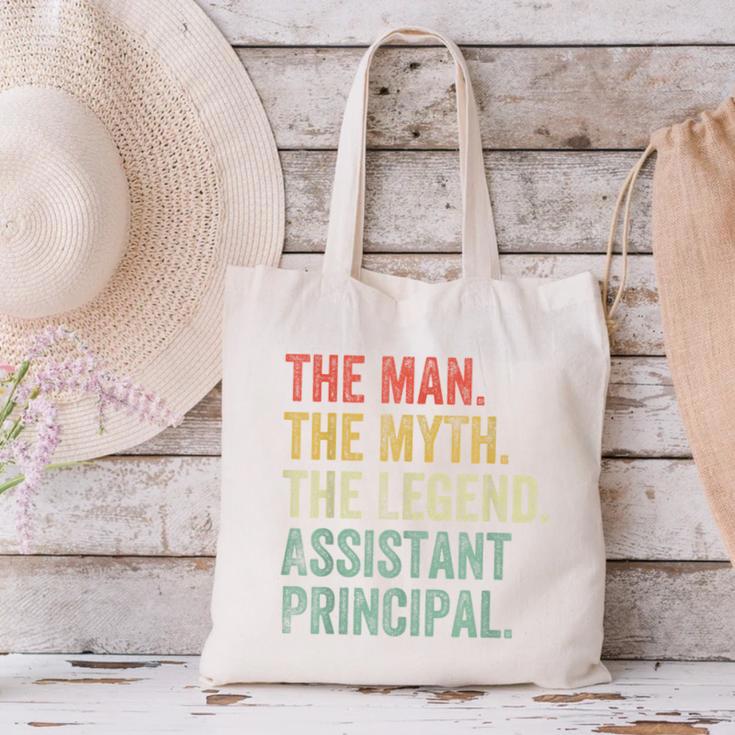 Man Myth The Legend Assistant Principal Dad Back To School Canvas Tote Bag