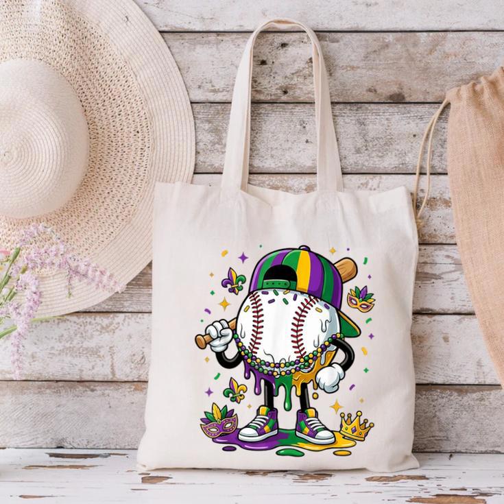 Mardi Gras Ice Cream Drip Baseball Carnival Party Mask Boys Canvas Tote Bag Mardi Gras Ice Cream Drip Baseball Carnival Party Mask Boys Canvas Tote Bag