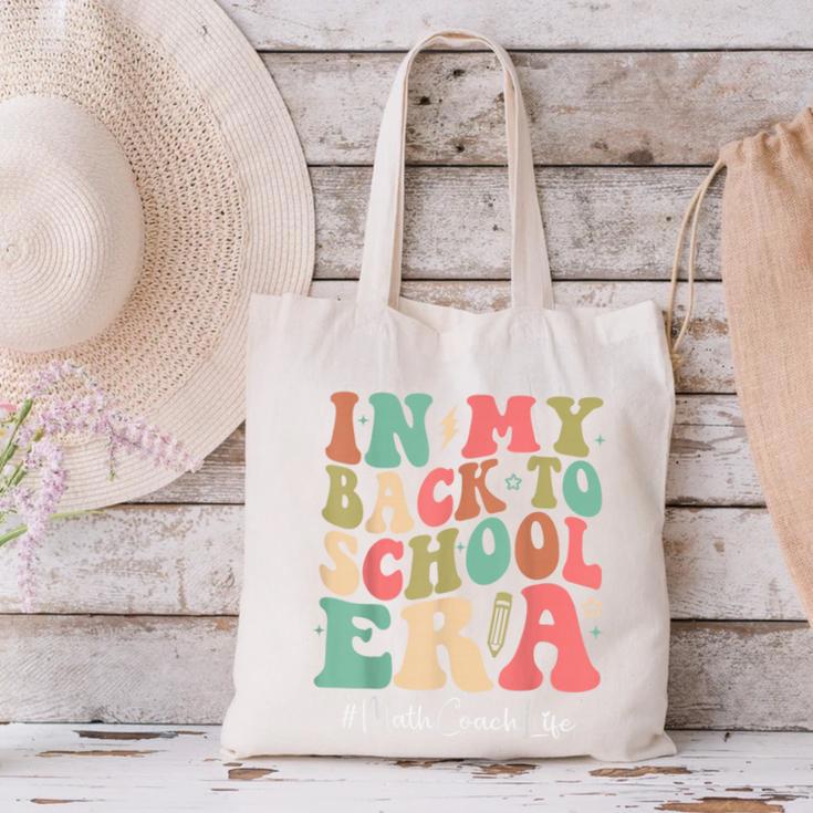 Math Coach In My Back To School Era Women Groovy Canvas Tote Bag Math Coach In My Back To School Era Women Groovy Canvas Tote Bag