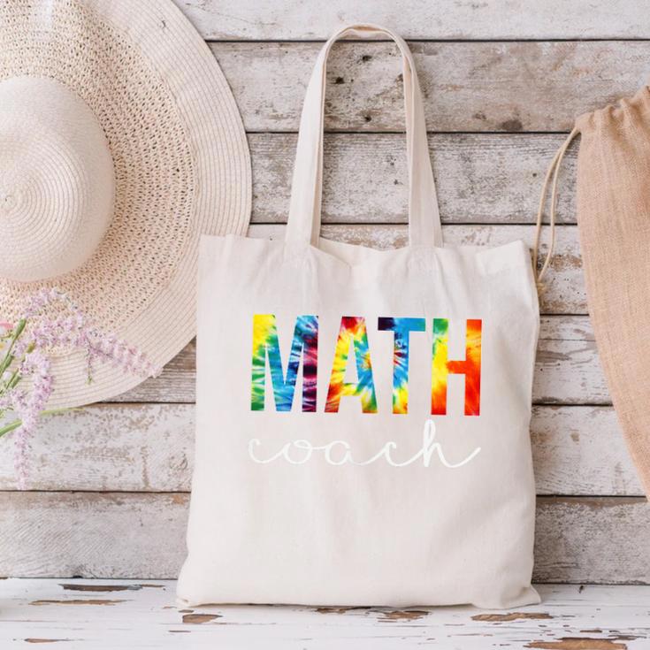 Math Coach For Work Tie Dye Back To School Appreciation Day Canvas Tote Bag Math Coach For Work Tie Dye Back To School Appreciation Day Canvas Tote Bag
