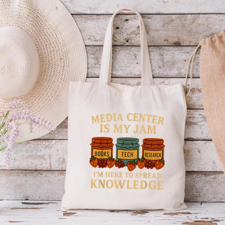 Media Center Is My Jam Library Reading Back To School Canvas Tote Bag Media Center Is My Jam Library Reading Back To School Canvas Tote Bag